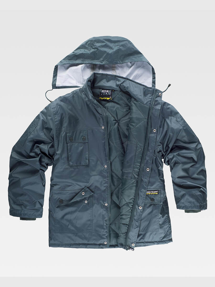 Parka Imbottito Con Cappuccio Tessuto Oxford Workteam all'ingrosso
