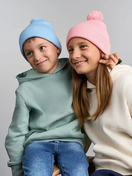 Cuffia In Maglia Con Pom Pom Atlantis all'ingrosso