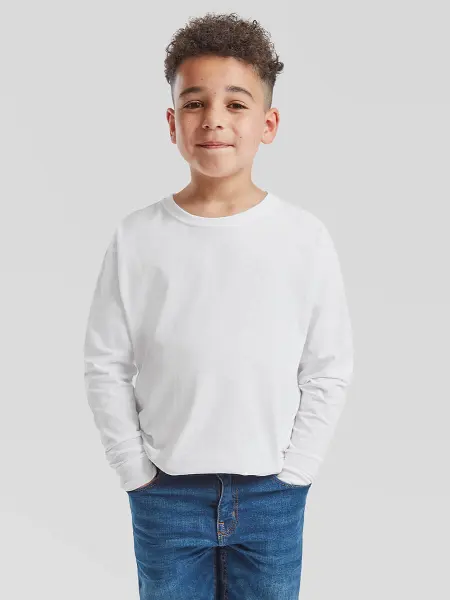 T-shirt Bambino Manica Lunga Valueweight Fruit of the Loom all'ingrosso