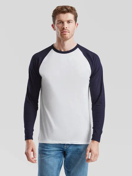 T-shirt Uomo Manica Lunga Valueweight Baseball Fruit of the Loom all'ingrosso