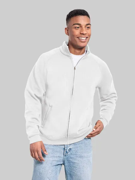 Felpa Unisex Zip Intera Iconic Premium Fruit of the Loom all'ingrosso