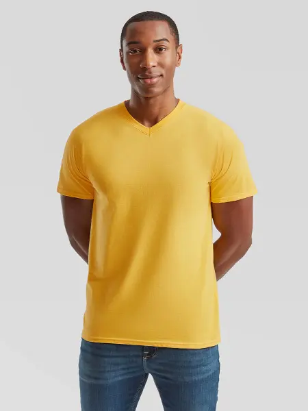 T-shirt Uomo Manica Corta Collo A V Valueweight Fruit of the Loom all'ingrosso