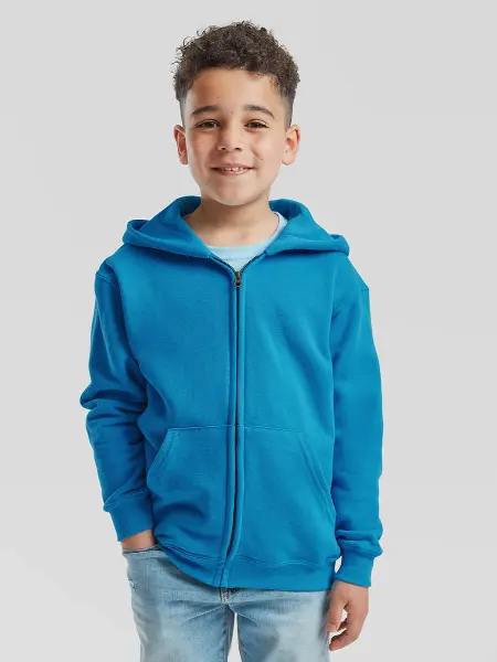 Felpa Bambino Cappuccio E Zip Classic Fruit of the Loom all'ingrosso