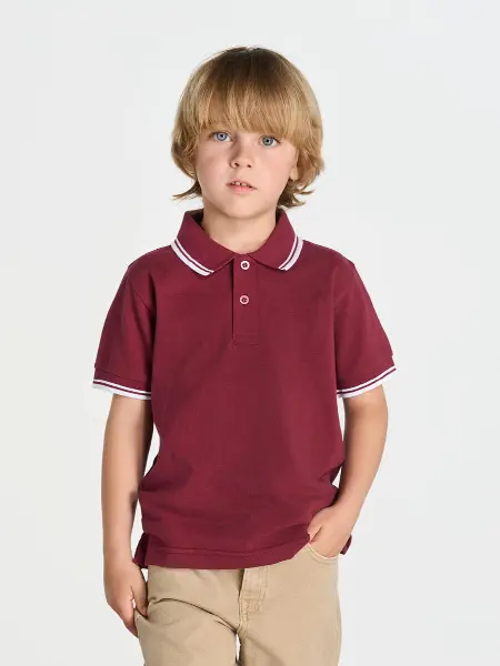 Polo Bambino Manica Corta Regular Contrast JHK all'ingrosso
