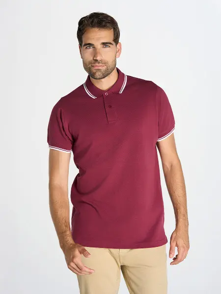 Polo Uomo Manica Corta Regular Contrast JHK all'ingrosso