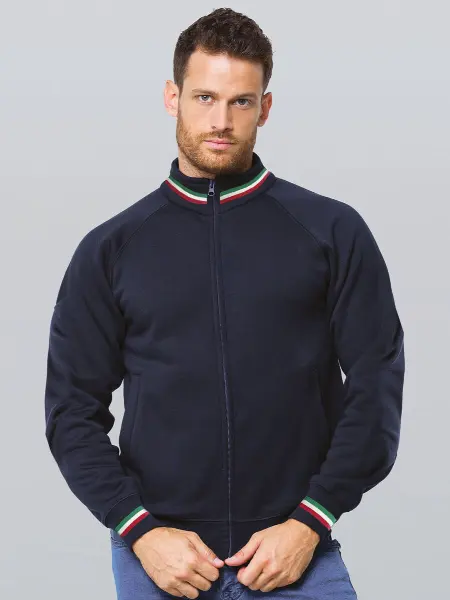 Felpa Unisex Zip Intera Premium Italia JHK all'ingrosso