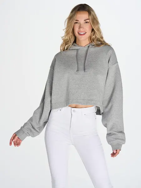 Felpa Donna Cappuccio Regular Cropped JHK all'ingrosso