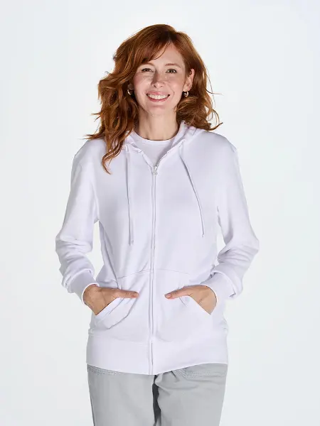 Felpa Donna Cappuccio E Zip Leggera French Terry JHK all'ingrosso