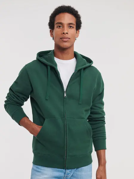 Felpa Uomo Cappuccio E Zip Authentic Russell all'ingrosso