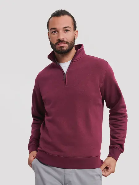 Felpa Unisex Mezza Zip Authentic Russell all'ingrosso