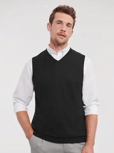 Pullover Unisex Smanicato Collo A V Russell all'ingrosso