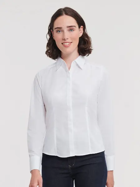 Camicia Donna Manica Lunga Popeline Russell all'ingrosso