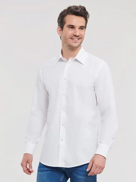 Camicia Uomo Manica Lunga Popeline Russell all'ingrosso
