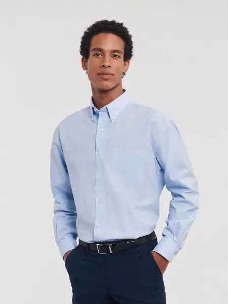 Camicia Uomo Manica Lunga Oxford Russell all'ingrosso