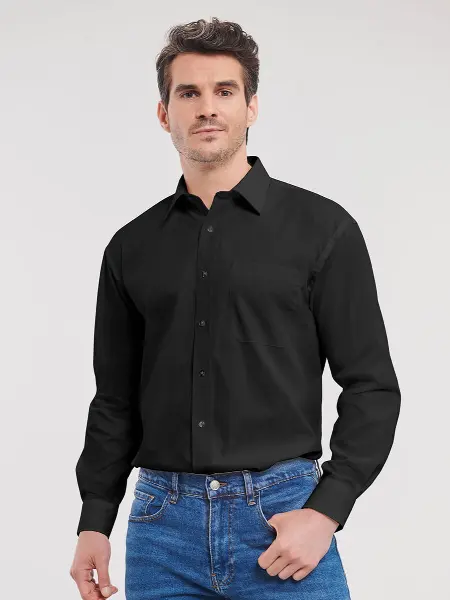 Camicia Uomo Manica Lunga Popeline Russell all'ingrosso