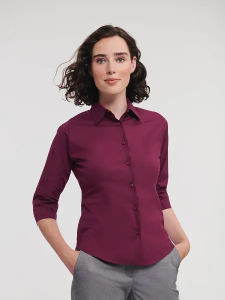 Camicia Donna Manica 3/4 Stretch Russell all'ingrosso