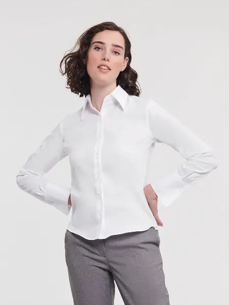 Camicia Donna Manica Lunga Twill Russell all'ingrosso