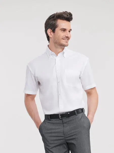 Camicia Uomo Manica Corta Twill Russell all'ingrosso