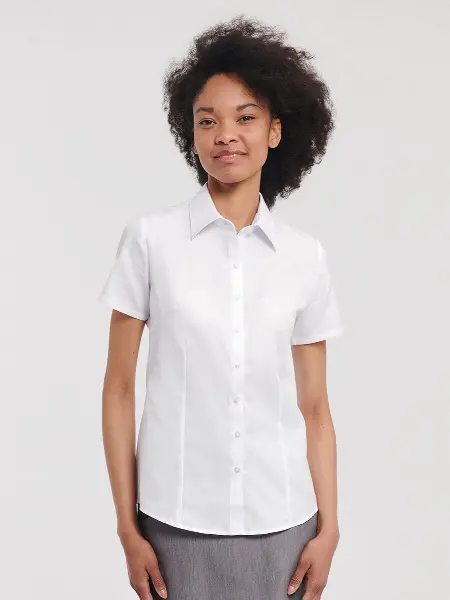 Camicia Donna Manica Corta Herringbone Russell all'ingrosso