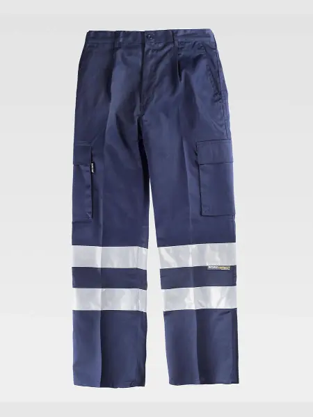 Pantalone Da Lavoro Multitasche Bande Rifrangenti Workteam all'ingrosso