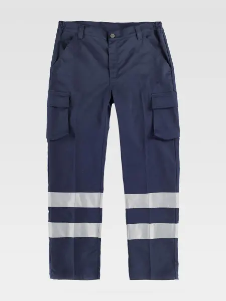 Pantalone Da Lavoro Multitasche Bande Rifrangenti Workteam all'ingrosso