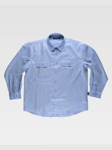 Camicia Uomo Manica Lunga Due Tasche Sul Petto Workteam all'ingrosso