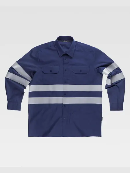 Camicia Manica Lunga Bande Rifrangenti Workteam all'ingrosso