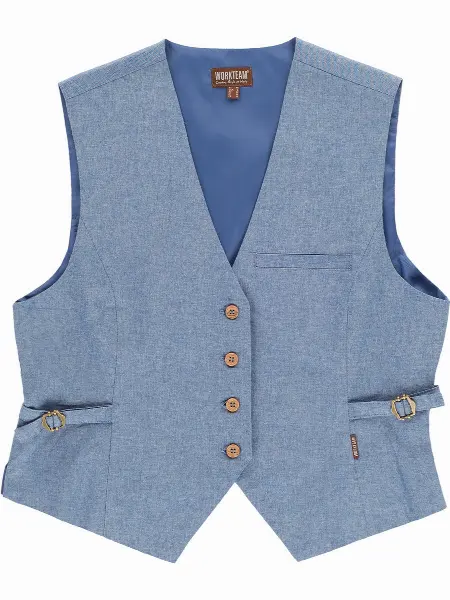 Gilet Donna Tessuto Denim Workteam all'ingrosso