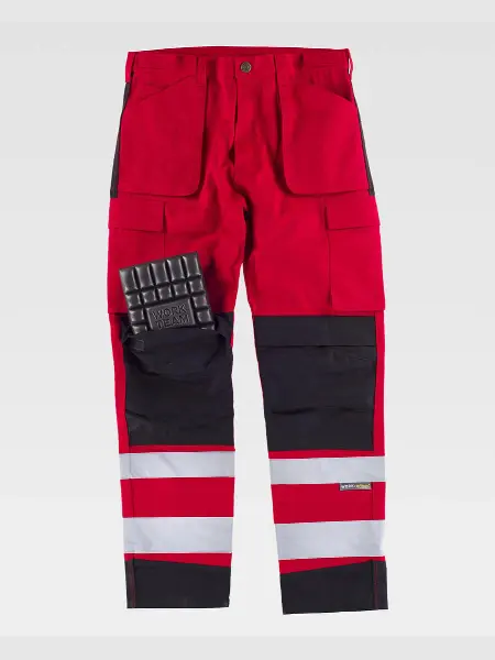 Pantalone Multitasche Bande Rifrangenti Workteam all'ingrosso