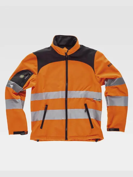 Softshell Tessuto Ripstop Alta Visibilita Classe 2 Bande Rifrangenti Workteam all'ingrosso