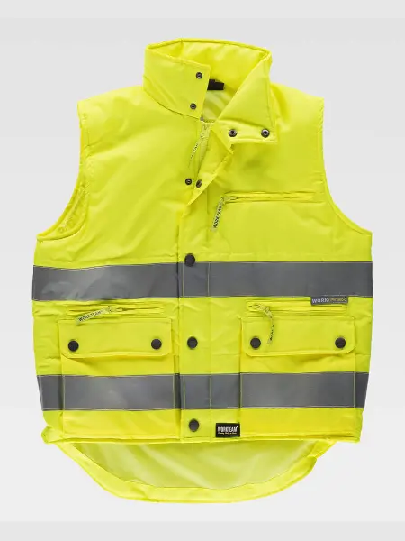 Gilet Imbottito Tessuto Oxford Alta Visibilita Classe 2 Workteam all'ingrosso