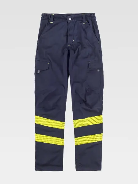 Pantalone Slim Fit Con Bande Rifrangenti Workteam all'ingrosso