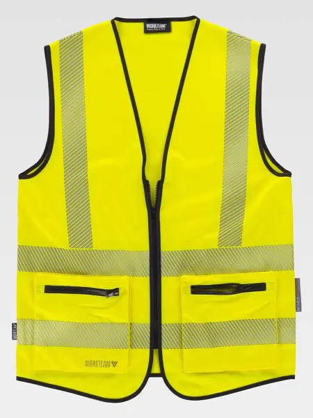 Gilet Alta Visibilita E Bande Rifrangenti Discontinue Workteam all'ingrosso