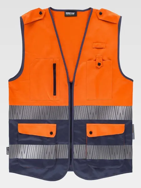 Gilet Alta Visibilita E Bande Rifrangenti Segmentate Workteam all'ingrosso