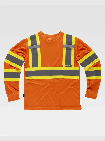 T-shirt Manica Lunga Alta Visibilita Classe 2 Workteam all'ingrosso