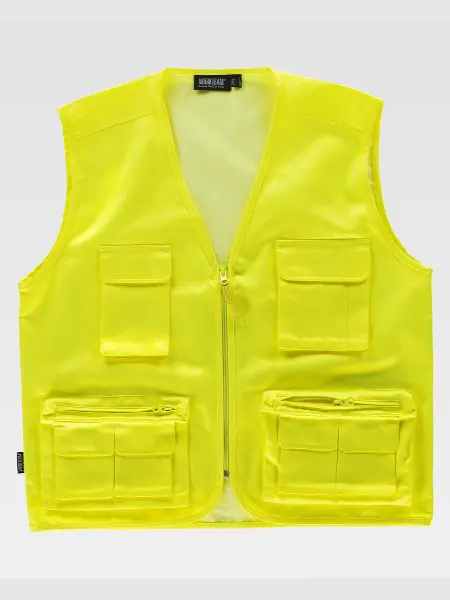 Gilet Multitasche Leggero Alta Visibilita Workteam all'ingrosso