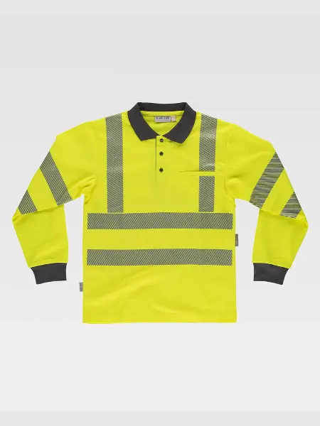 Polo Manica Lunga Alta Visibilita Classe 2 Workteam all'ingrosso
