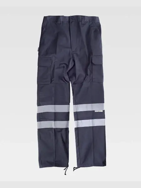 Pantalone Da Lavoro Multitasche Bande Rifrangenti Protezione Alle Ginocchia E Glutei Workteam all'ingrosso