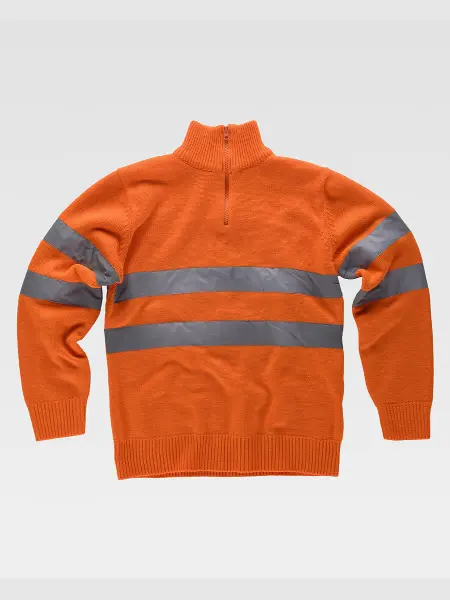 Pullover Mezza Zip Alta Visibilita Classe 2 Workteam all'ingrosso