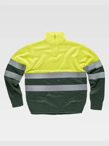Pullover Mezza Zip Alta Visibilita Classe 1 Workteam all'ingrosso