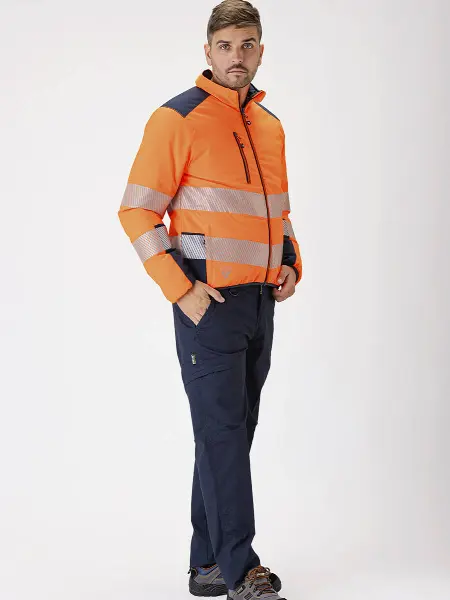 Giubbotto Imbottito Reversibile Alta Visibilita Workteam all'ingrosso