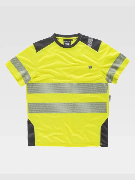 T-shirt Manica Corta Alta Visibilita E Bande Rifrangenti Discontinue Workteam all'ingrosso