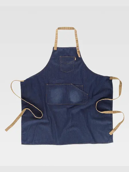 Grembiule Con Pettorina Tessuto Denim Workteam all'ingrosso