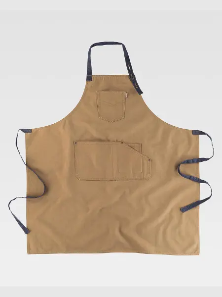 Grembiule Con Pettorina Cotone Canvas Workteam all'ingrosso