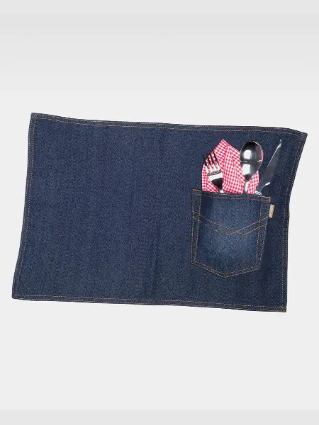 Tovaglia Colazione Tessuto Denim Pack 4 Pezzi Workteam all'ingrosso