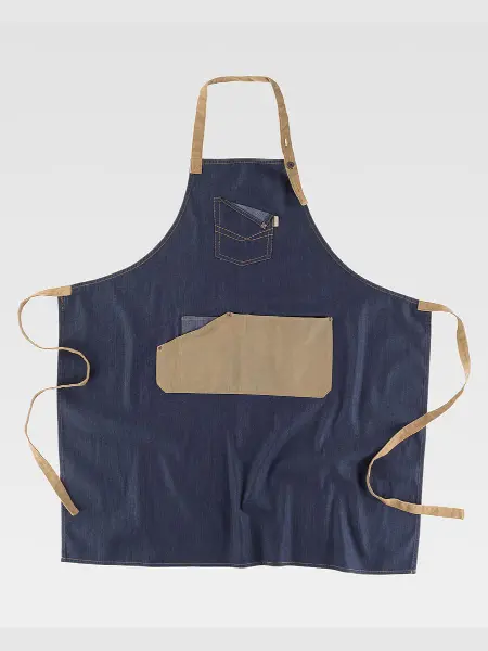 Grembiule Con Pettorina Tessuto Denim E Canvas Workteam all'ingrosso