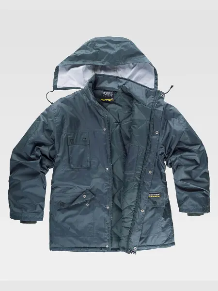 Parka Imbottito Con Cappuccio Tessuto Oxford Workteam all'ingrosso