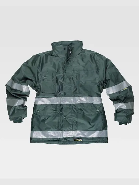 Parka Imbottito Bande Rifrangenti Tessuto Oxford Workteam all'ingrosso