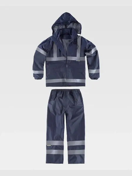 COMPLETO IMPERMEABILE GIACCA + PANTALONE ALTA VISIBILITA