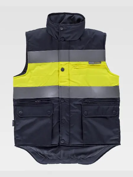 Gilet Imbottito Alta Visibilita E Bande Rifrangenti Workteam all'ingrosso